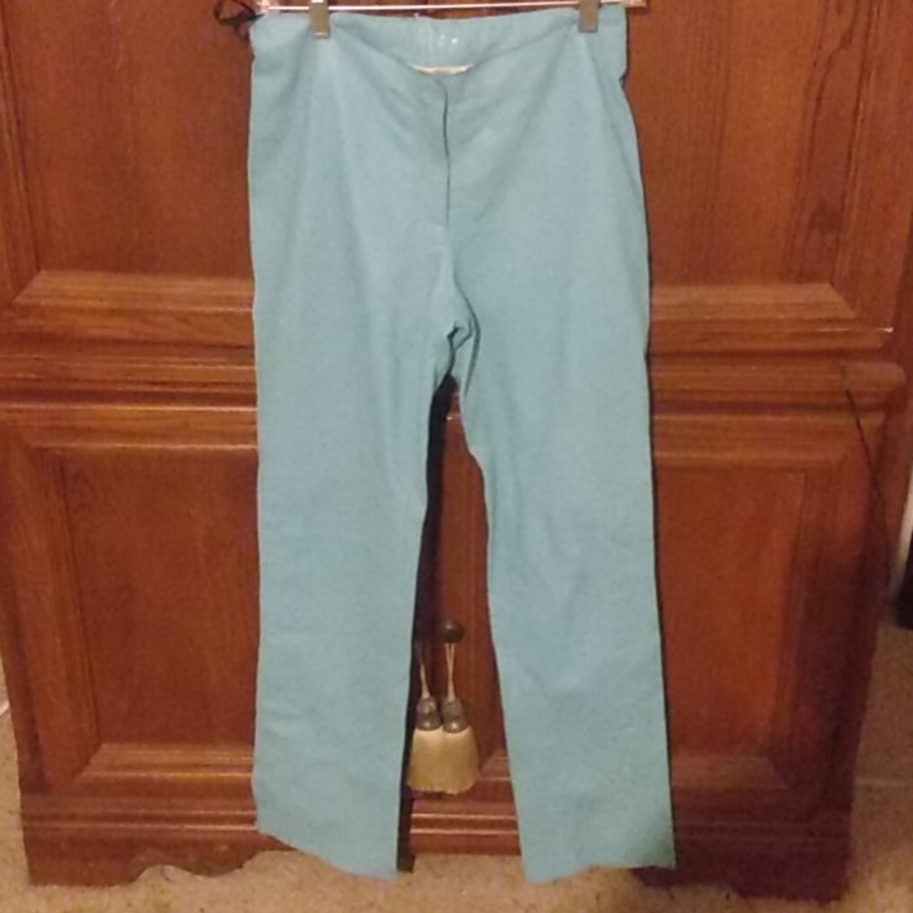 Turquoise 100 percent leather pants